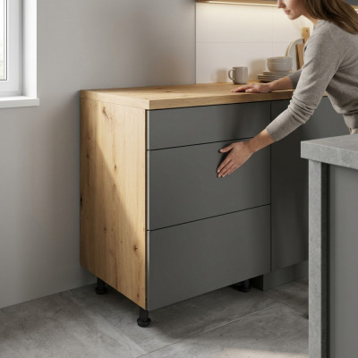 Robinet de cuisine mobile avec tiroirs et armoire de cuisine à 3 tiroirs