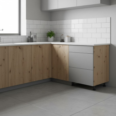 Table de cuisine mobile avec 3 tiroirs