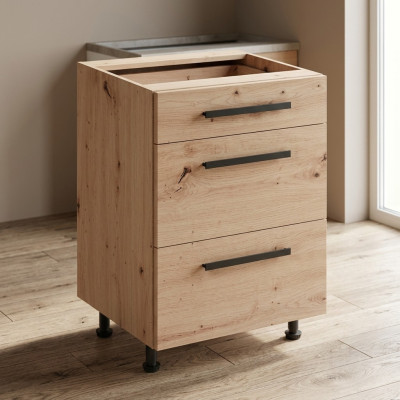 Armoire en bois mobile avec tiroirs