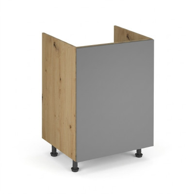Armoire mobile grise sous lavabo