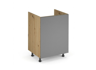 Armoire mobile grise sous lavabo
