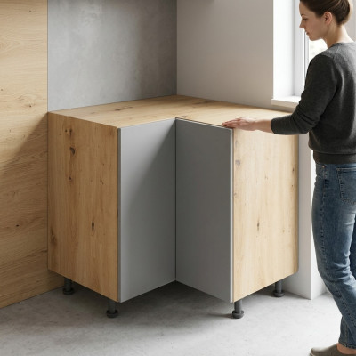 Meuble de cuisine mobile en coin