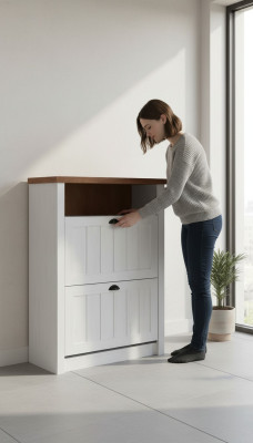 Armoire à chaussures avec portes, armoire à chaussures, meuble à double paroi