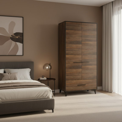 Armoire avec porte-manteau et tiroir