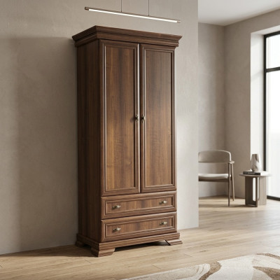 Armoire Puinen avec tiroirs et porte-vêtements