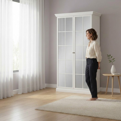 Armoire Peili, armoire avec deux portes miroir