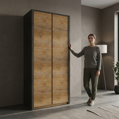 Armoire en tissu avec porte-manteau