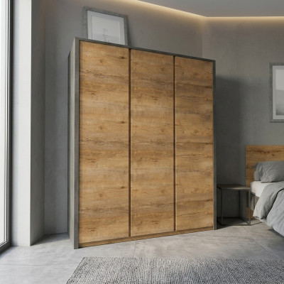 Armoire à vêtements avec finition en bois