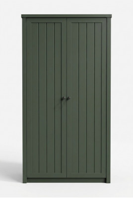Armoire de chambre avec porte-manteau, polyvalente, verte