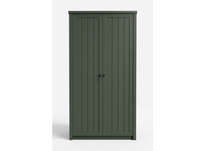 Armoire de chambre avec porte-manteau, polyvalente, verte