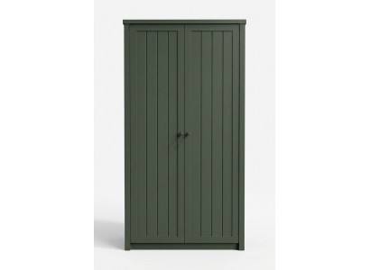 Armoire de chambre avec porte-manteau, polyvalente, verte