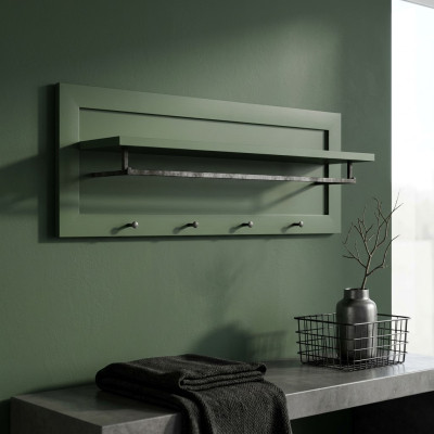 Armoire murale avec étagère et porte-vêtements