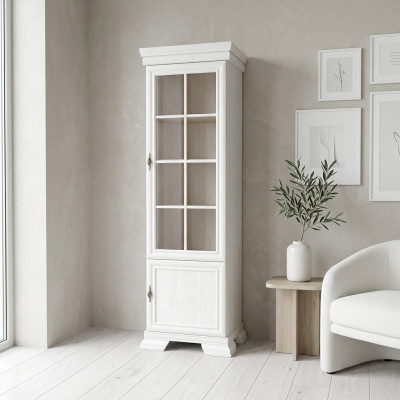 Buffet vitrine vintage blanc