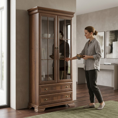Armoire vitrine Vanha avec tiroirs