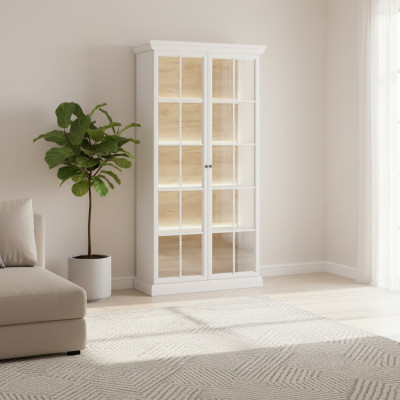 Buffet blanc avec vitrine
