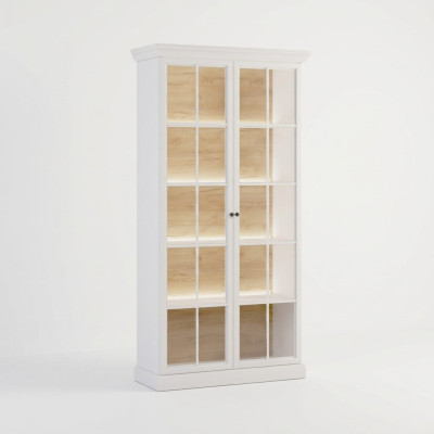 Buffet blanc avec vitrine
