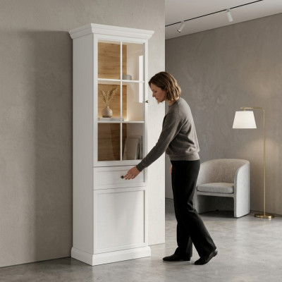 Vitrine avec étagères et porte en verre