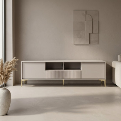 Étagère TV mobile moderne en acier inoxydable