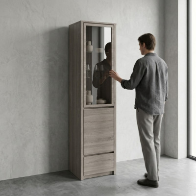 Vitrine moderne élégante grise