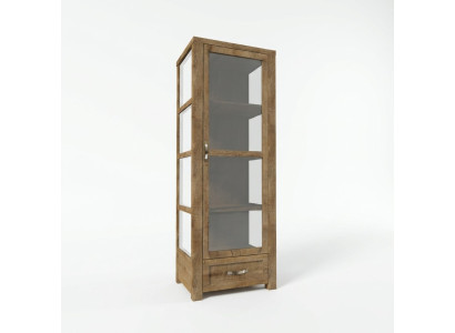 Vitrine beige élégante, espace de rangement intemporel