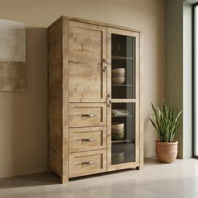 Vitrine moderne élégante en bois brun