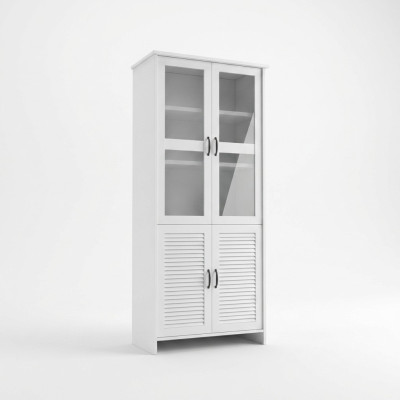 Vitrine moderne blanche en MDF avec verre