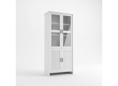 Vitrine moderne blanche en MDF avec verre