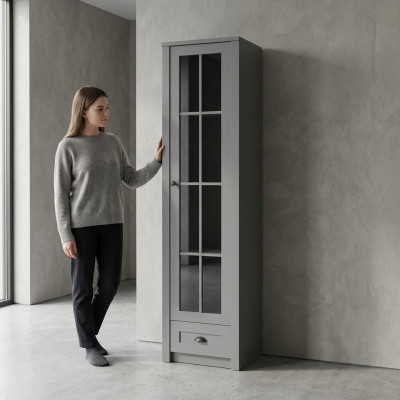Vitrine moderne et élégante grise