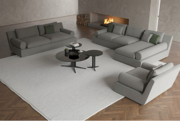 Canapé d'angle pour 3 personnes avec confort et fonctionnalité