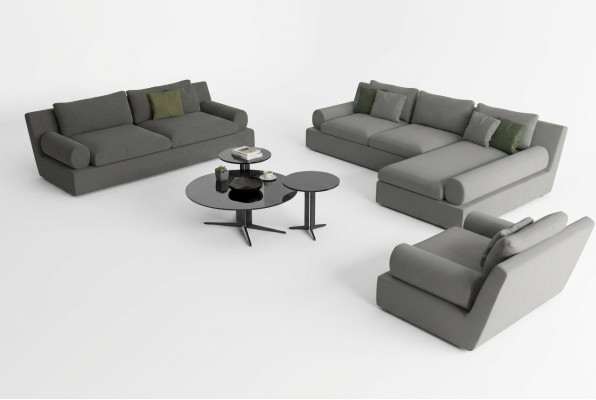 Canapé d'angle pour 3 personnes avec confort et fonctionnalité