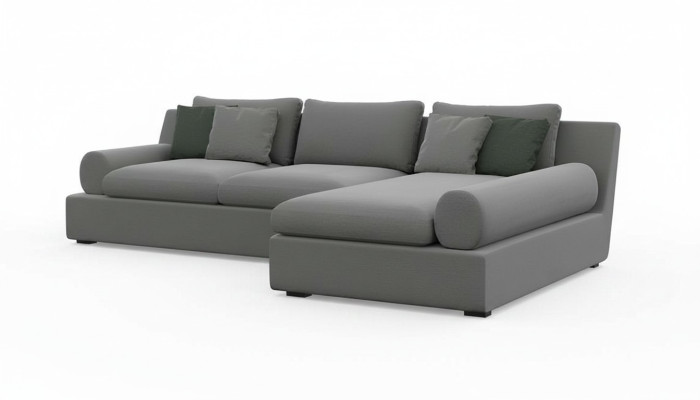 Canapé d'angle esthétique avec forme et douceur dans le tissu