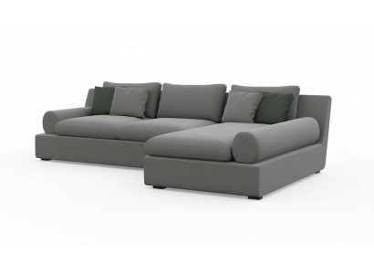 Canapé d'angle esthétique avec forme et douceur dans le tissu