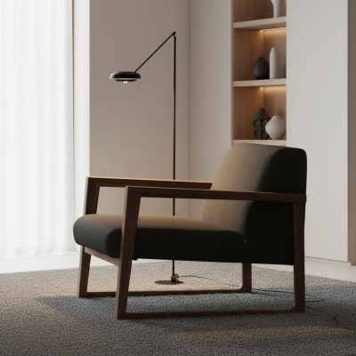 Fauteuil moderne rembourré pour une pièce confortable