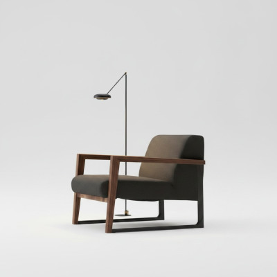 Fauteuil moderne rembourré pour une pièce confortable
