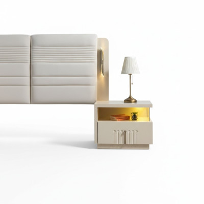 Table de nuit moderne avec éclairage pour chambre à coucher