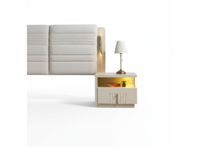 Table de nuit moderne avec éclairage pour chambre à coucher