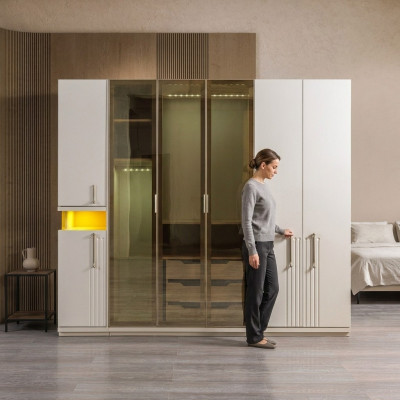 Armoire moderne de 251 cm pour chambre à coucher