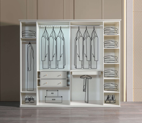 Armoire en verre moderne et luxueuse, 234 cm