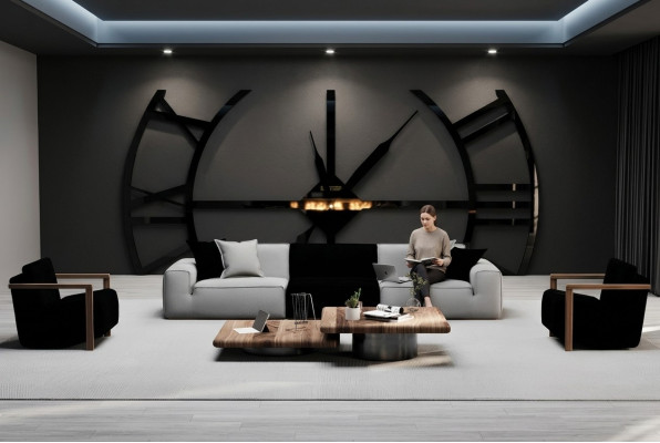 Canapé avec deux fauteuils pour un salon élégant