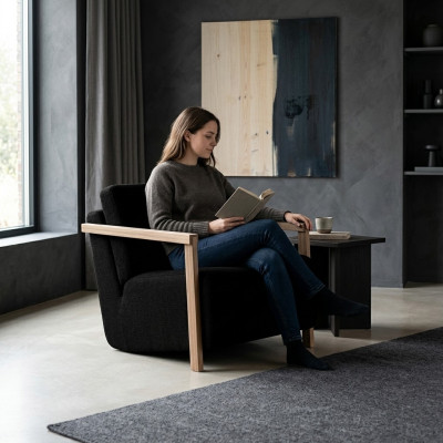 Fauteuil élégant au design moderne classique et au confort