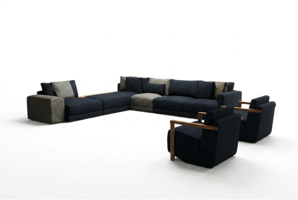 Canapé d'angle élégant avec fauteuil, magnifique et confortable à la fois