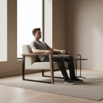 Fauteuil minimaliste, confort maximal