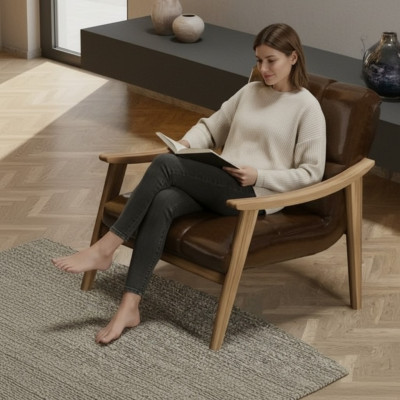 Fauteuil élégant et minimaliste, confort maximal