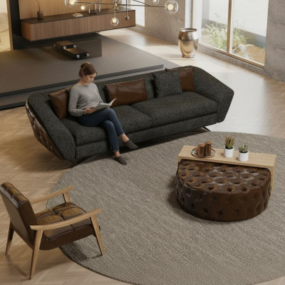 Ensemble de canapé moderne, fauteuil et table
