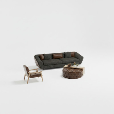 Ensemble de canapé moderne, fauteuil et table