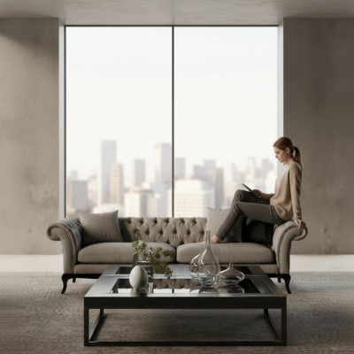 Canapé moderne pour trois, beauté du design, confort