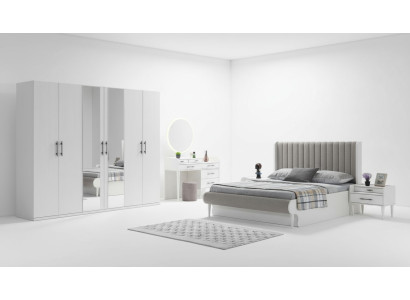 Ensemble de meubles de chambre Koko 6 pièces lit armoire de vêtements tables de nuit modernes