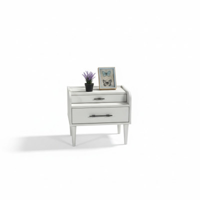 Table de nuit compacte moderne blanche