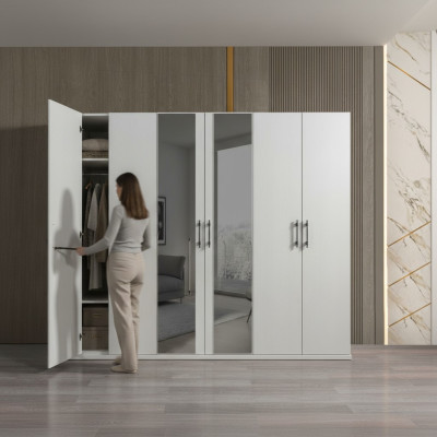 Armoire de rangement moderne blanche de 254 cm