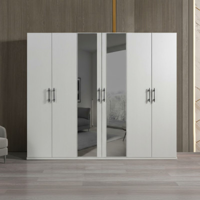 Armoire de rangement moderne blanche de 254 cm